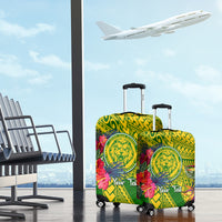 Personalised Leone High School Luggage Cover American Samoa Schools Polynesian Tropical Flowers LT14 - Polynesian Pride