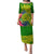 Personalised Leone High School Puletasi American Samoa Schools Polynesian Tropical Flowers LT14 Long Dress Green - Polynesian Pride