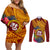 Personalised Tafuna High School Couples Matching Off Shoulder Short Dress and Long Sleeve Button Shirt American Samoa Schools Polynesian Tropical Flowers LT14 Maroon - Polynesian Pride