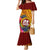 Personalised Tafuna High School Family Matching Mermaid Dress and Hawaiian Shirt American Samoa Schools Polynesian Tropical Flowers LT14 Mom's Dress Maroon - Polynesian Pride