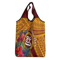 Personalised Tafuna High School Grocery Bag American Samoa Schools Polynesian Tropical Flowers LT14 - Polynesian Pride