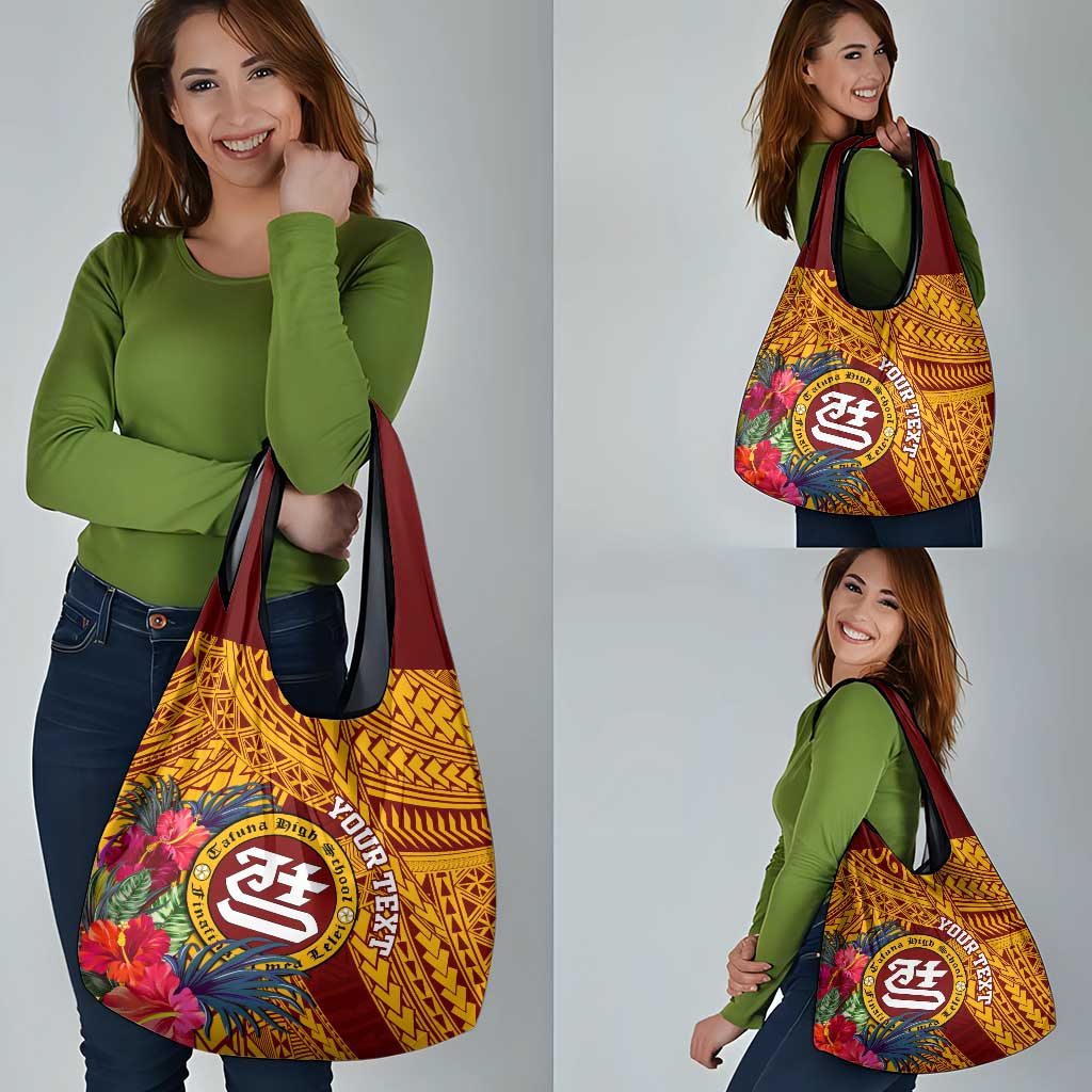 Personalised Tafuna High School Grocery Bag American Samoa Schools Polynesian Tropical Flowers LT14 - Polynesian Pride