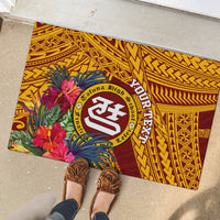 Personalised Tafuna High School Rubber Doormat American Samoa Schools Polynesian Tropical Flowers LT14 - Polynesian Pride