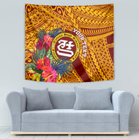 Personalised Tafuna High School Tapestry American Samoa Schools Polynesian Tropical Flowers LT14 - Polynesian Pride