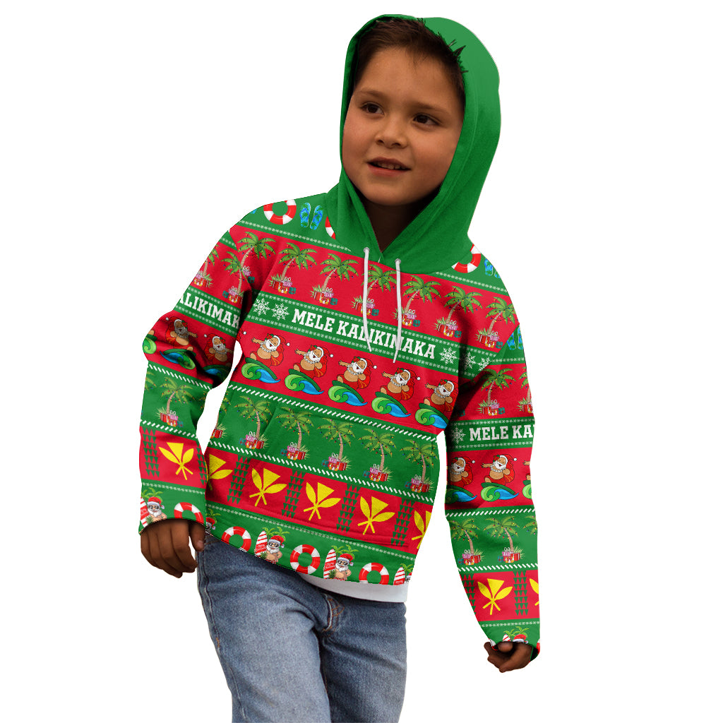 Personalised Hawaii Christmas Kid Hoodie Mele Kalikimaka LT14 - Polynesian Pride