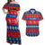 Personalised Guam Christmas Couples Matching Off Shoulder Maxi Dress and Hawaiian Shirt Felis Pasgua LT14 Blue - Polynesian Pride