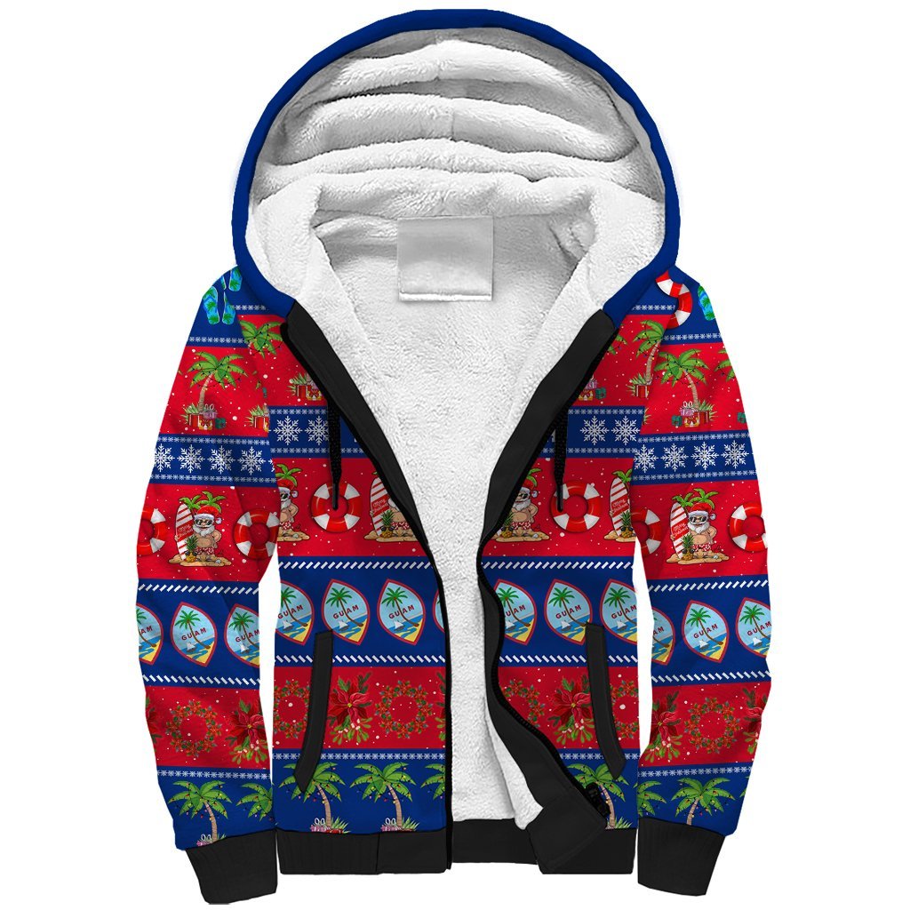 Personalised Guam Christmas Sherpa Hoodie Felis Pasgua LT14 Unisex Blue - Polynesian Pride