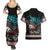 Personalised New Zealand Waka Couples Matching Summer Maxi Dress and Hawaiian Shirt Aotearoa Maori Silver Fern Pattern LT14 - Polynesian Pride