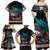 Personalised New Zealand Waka Family Matching Off Shoulder Maxi Dress and Hawaiian Shirt Aotearoa Maori Silver Fern Pattern LT14 - Polynesian Pride