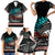 Personalised New Zealand Waka Family Matching Short Sleeve Bodycon Dress and Hawaiian Shirt Aotearoa Maori Silver Fern Pattern LT14 - Polynesian Pride