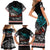 Personalised New Zealand Waka Family Matching Short Sleeve Bodycon Dress and Hawaiian Shirt Aotearoa Maori Silver Fern Pattern LT14 - Polynesian Pride