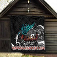 Personalised New Zealand Waka Quilt Aotearoa Maori Silver Fern Pattern LT14 - Polynesian Pride