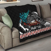 Personalised New Zealand Waka Quilt Aotearoa Maori Silver Fern Pattern LT14 - Polynesian Pride