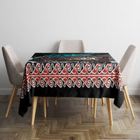 Personalised New Zealand Waka Tablecloth Aotearoa Maori Silver Fern Pattern LT14 - Polynesian Pride