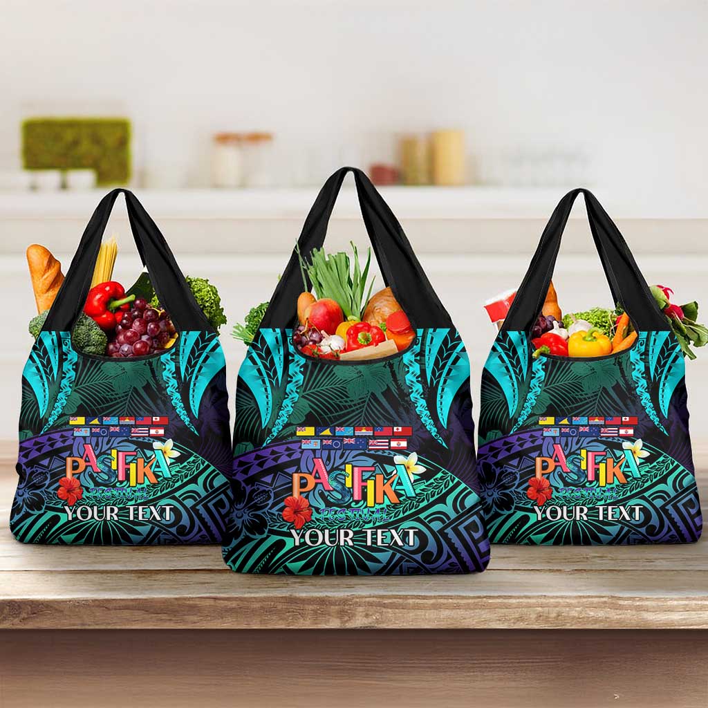 Personalised Pasifika Festival Auckland Grocery Bag Pacific Islands Polynesian Pattern LT14 3-pack One Size Purple - Polynesian Pride