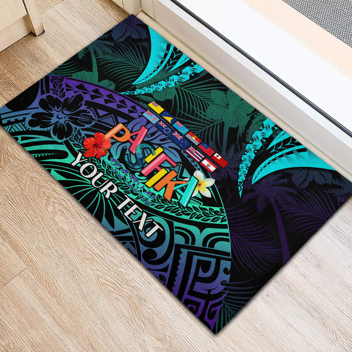 Personalised Pasifika Festival Auckland Rubber Doormat 2024 Pacific Islands Polynesian Pattern LT14 - Polynesian Pride