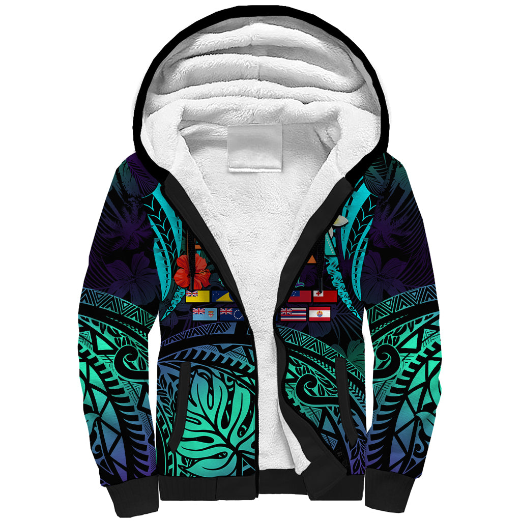 Personalised Pasifika Festival Auckland Sherpa Hoodie 2024 Pacific Islands Polynesian Pattern LT14 Unisex Purple - Polynesian Pride