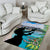 Personalised Honolulu Aloha Hawaii Area Rug Tropical Leaves With Hula Girl LT14 - Polynesian Pride