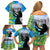 Personalised Honolulu Aloha Hawaii Family Matching Off Shoulder Short Dress and Hawaiian Shirt Tropical Leaves With Hula Girl LT14 - Polynesian Pride