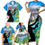 Personalised Honolulu Aloha Hawaii Family Matching Short Sleeve Bodycon Dress and Hawaiian Shirt Tropical Leaves With Hula Girl LT14 - Polynesian Pride