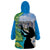 Personalised Honolulu Aloha Hawaii Wearable Blanket Hoodie Tropical Leaves With Hula Girl LT14 - Polynesian Pride