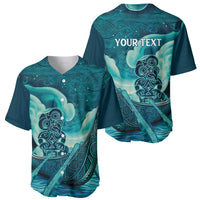 Personalised New Zealand Waitangi Day Baseball Jersey Hei Tiki With Maori Waka - Whakarare Pattern LT14 - Polynesian Pride