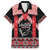 Toitu Te Tiriti O Waitangi Family Matching Off Shoulder Short Dress and Hawaiian Shirt Maori Wharenui With Taniko Motifs