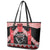 Toitu Te Tiriti O Waitangi Leather Tote Bag Maori Wharenui With Taniko Motifs