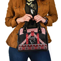 Toitu Te Tiriti O Waitangi Shoulder Handbag Maori Wharenui With Taniko Motifs LT14 - Polynesian Pride