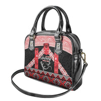 Toitu Te Tiriti O Waitangi Shoulder Handbag Maori Wharenui With Taniko Motifs LT14 - Polynesian Pride