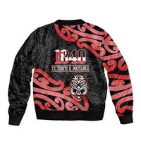 New Zealand 1840 Waitangi Day Bomber Jacket Aotearoa Haka Mask - Red Version LT14 - Polynesian Pride