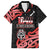 New Zealand 1840 Waitangi Day Family Matching Short Sleeve Bodycon Dress and Hawaiian Shirt Aotearoa Haka Mask - Red Version