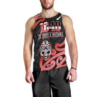 New Zealand 1840 Waitangi Day Men Tank Top Aotearoa Haka Mask - Red Version LT14 - Polynesian Pride