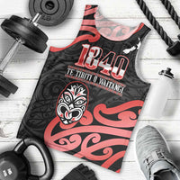 New Zealand 1840 Waitangi Day Men Tank Top Aotearoa Haka Mask - Red Version LT14 - Polynesian Pride