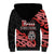 New Zealand 1840 Waitangi Day Sherpa Hoodie Aotearoa Haka Mask - Red Version