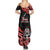 New Zealand 1840 Waitangi Day Summer Maxi Dress Aotearoa Haka Mask - Red Version