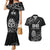 New Zealand 1840 Waitangi Day Couples Matching Mermaid Dress and Hawaiian Shirt Aotearoa Haka Mask - Black Version