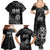 New Zealand 1840 Waitangi Day Family Matching Summer Maxi Dress and Hawaiian Shirt Aotearoa Haka Mask - Black Version