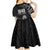 New Zealand 1840 Waitangi Day Kid Short Sleeve Dress Aotearoa Haka Mask - Black Version