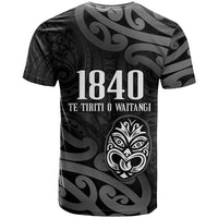 New Zealand 1840 Waitangi Day T Shirt Aotearoa Haka Mask - Black Version LT14 - Polynesian Pride
