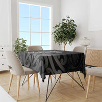 New Zealand 1840 Waitangi Day Tablecloth Aotearoa Haka Mask - Black Version LT14 - Polynesian Pride
