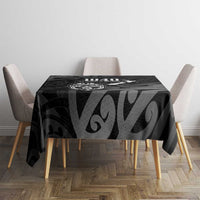New Zealand 1840 Waitangi Day Tablecloth Aotearoa Haka Mask - Black Version LT14 - Polynesian Pride