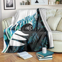 New Zealand Lawn Bowls Custom Blanket Aotearoa Silver Fern Paua Shell LT14 Black - Polynesian Pride