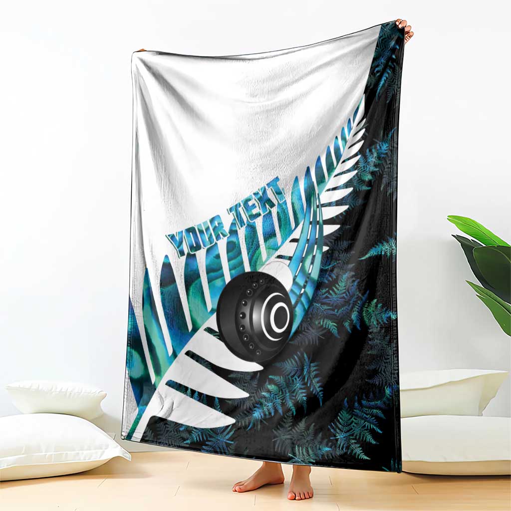 New Zealand Lawn Bowls Custom Blanket Aotearoa Silver Fern Paua Shell LT14 - Polynesian Pride