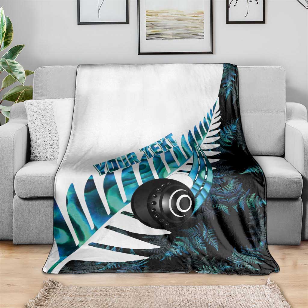 New Zealand Lawn Bowls Custom Blanket Aotearoa Silver Fern Paua Shell LT14 - Polynesian Pride