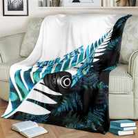 New Zealand Lawn Bowls Custom Blanket Aotearoa Silver Fern Paua Shell LT14 - Polynesian Pride
