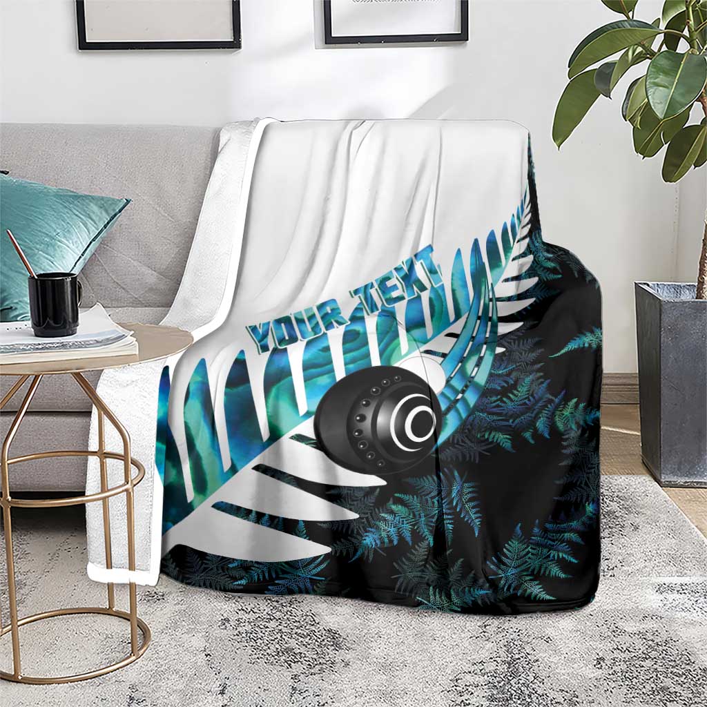 New Zealand Lawn Bowls Custom Blanket Aotearoa Silver Fern Paua Shell LT14 - Polynesian Pride