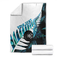 New Zealand Lawn Bowls Custom Blanket Aotearoa Silver Fern Paua Shell LT14 - Polynesian Pride