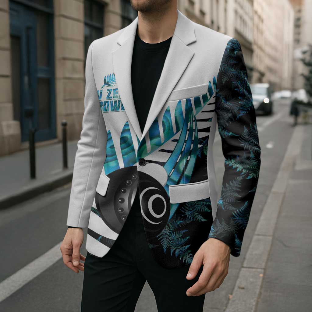 New Zealand Lawn Bowls Custom Blazer Aotearoa Silver Fern Paua Shell LT14 - Polynesian Pride