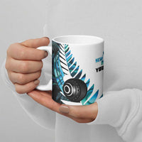 New Zealand Lawn Bowls Custom Ceramic Mug Aotearoa Silver Fern Paua Shell LT14 - Polynesian Pride